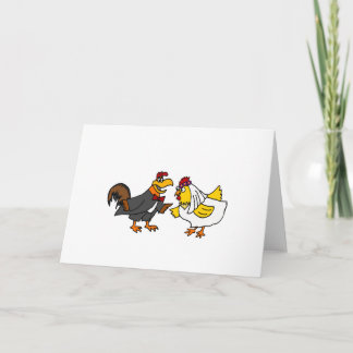 Lustige Henne-Braut-und Hahn-Bräutigam-Hochzeit Karte