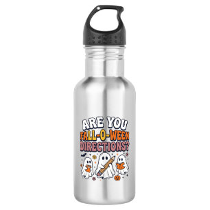 Lustige Herbst Halloween Lehrer Geist Anweisungen Edelstahlflasche