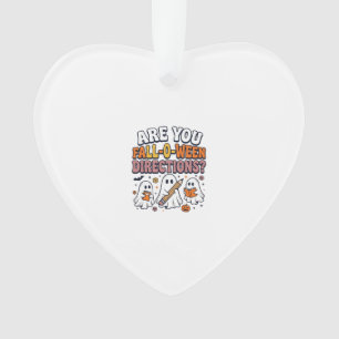 Lustige Herbst Halloween Lehrer Geist Richtungen T Ornament