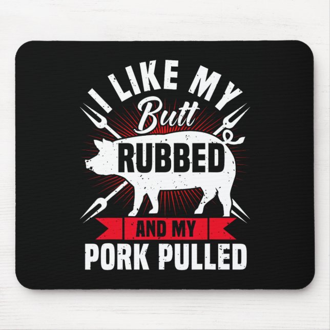 Lustige Herren BBQ-Grill-Pulled Pork  Mousepad (Vorne)