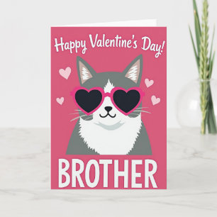 Lustige Herzkatze Valentinsbruderkarte Karte