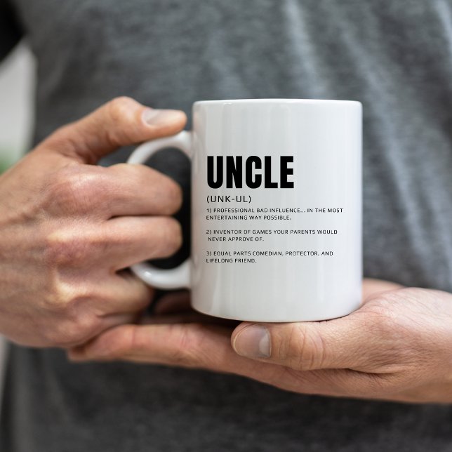 Lustige herzliche Onkel-Definition Kaffeetasse (Von Creator hochgeladen)