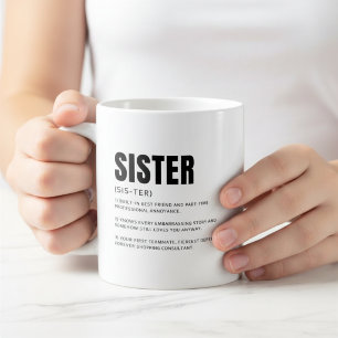 Lustige herzliche Schwester-Definition Kaffeetasse
