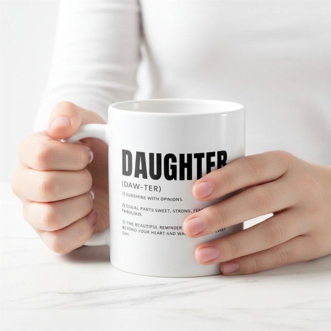 Lustige herzliche Tochter-Definition Kaffeetasse (Von Creator hochgeladen)