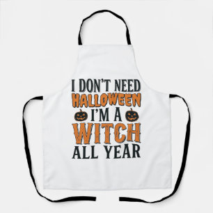 Lustige Hexe ganzjährig Halloween-Typografie-Desig Schürze