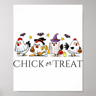 Lustige Hexe Grusel-Huhn Halloween-Kostüm Küken Poster