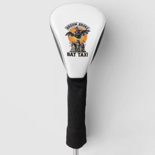 Lustige Hexe Halloween Besen Zerbrochene Fledermau Golf Headcover