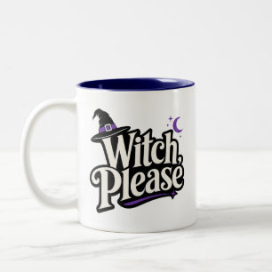 Lustige Hexe 'Witch Please' Zweifarbige Tasse