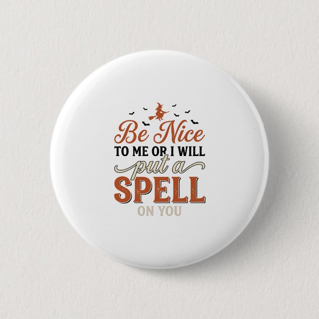 Lustige Hexen-Spruch-Zitat Halloween-Vektordesign_ Button (Vorderseite)