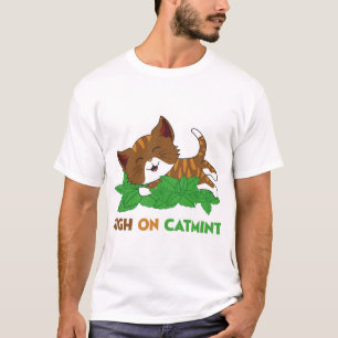Lustige High On Nepeta Katzenminze Cartoon-Katzen- T-Shirt