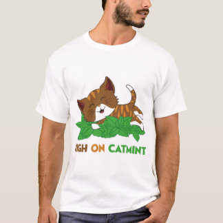 Lustige High On Nepeta Katzenminze Cartoon-Katzen- T-Shirt