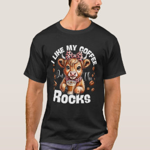Lustige Highland-Kuh Ich mag meinen Kaffee Zitat H T-Shirt