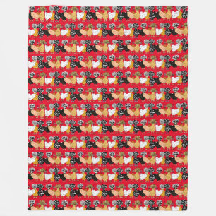 Lustige Hinterhof-Hühner Polnische Hennen Polka Pu Fleecedecke