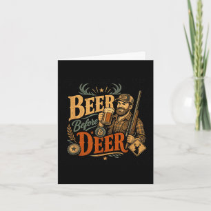 Lustige Hirschjagd Bier Papa Vatertag Retro 70er Karte