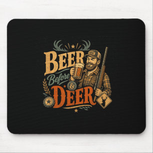 Lustige Hirschjagd Bier-Vater Vatertag Retro 70er Mousepad
