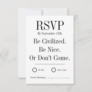 Lustige Hochzeits-Antwortkarte RSVP Karte