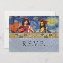 Lustige Hochzeits-RSVP Barock Verschnörkelt Figürl