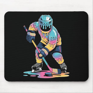 Lustige Hockey-Eiscreme-Tropf-Jungen-Jugend-Hockey Mousepad
