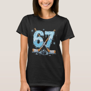 Lustige Hockey-Fans tropfen 6-7 Nummer Sechs Siebe T-Shirt