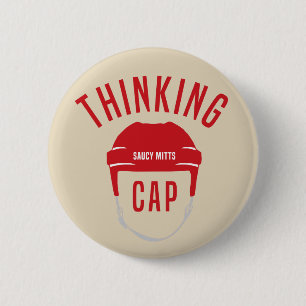 Lustige Hockey-Helm-Denk-Kappe Button