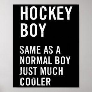 Lustige Hockey-Jungen-Definition Poster