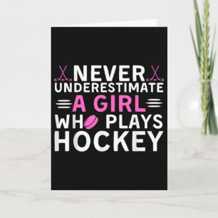 Lustige Hockey-Kunst für Mädchen Frauen Feldhockey Karte
