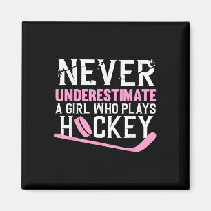 Lustige Hockey-Kunst für Mädchen Frauen Feldhockey Magnet