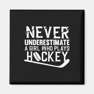 Lustige Hockey-Kunst für Mädchen Frauen Feldhockey Magnet