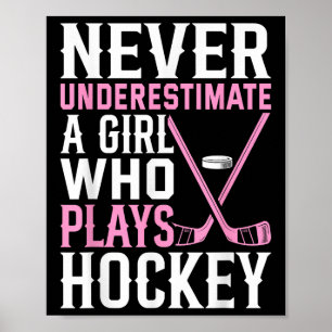 Lustige Hockey-Kunst für Mädchen Frauen Feldhockey Poster