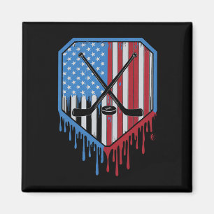Lustige Hockey-Tropf-Jungs Eiscreme Patriotisches Magnet
