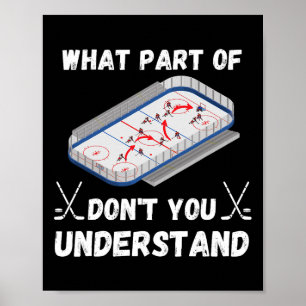 Lustige Hockey-Witze Zerknitterter Hippie Welcher  Poster