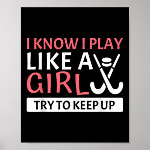 Lustige Hockeyliebhaber Kunst für Frauen Mädchen F Poster