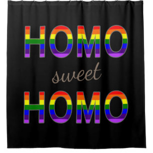 Lustige homosexuelle Regenbogen-Flagge färbt Duschvorhang