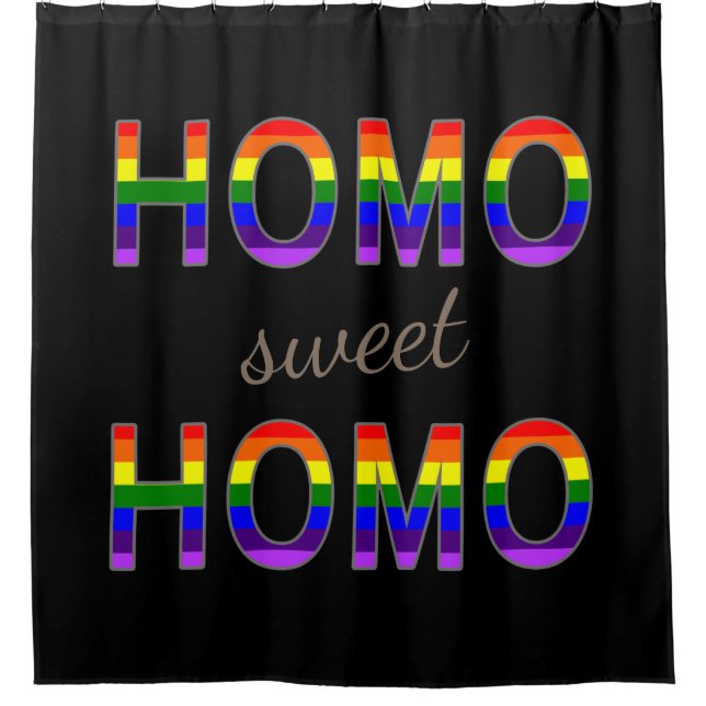 Lustige homosexuelle Regenbogen-Flagge färbt Duschvorhang (Vorderseite)