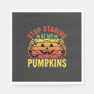 Lustige Hör Auf Meine Kürbisse Anzustarren Hallowe Serviette
