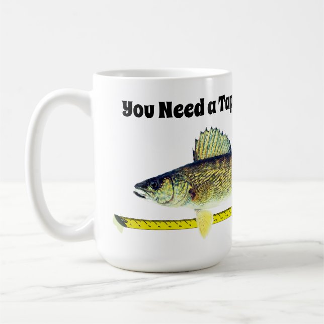 Lustige Hornhautflecke Pike und Maßband Kaffeetasse (Links)