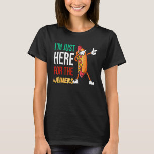 Lustige Hot Dog Sprüche Ich bin nur wegen der Würs T-Shirt