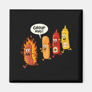 Lustige Hotdog-Gruppenumarmung Wurst Brötchen Chup Magnet