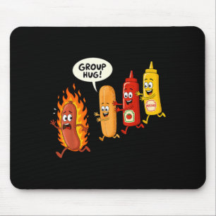 Lustige Hotdog-Gruppenumarmung Wurst Brötchen Chup Mousepad