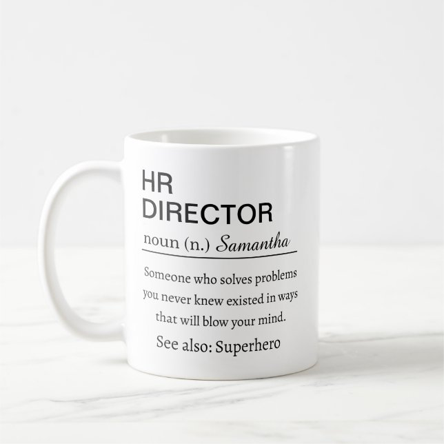 Lustige HR-Direktor-Definition Kaffeetasse (Links)