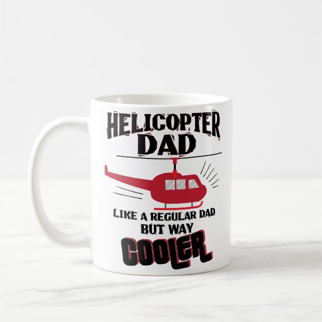 Lustige Hubschrauber-Vater-nur Weisen-coolere Kaffeetasse (Links)