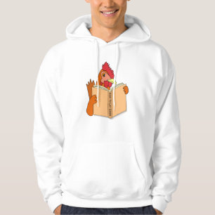 Lustige Huhn-Lesebuch-Cartoon-Henne Hoodie