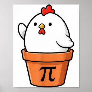 Lustige Hühnchen-Pot-Pie Frohe Pi-Day 3.14 Mathe-L Poster