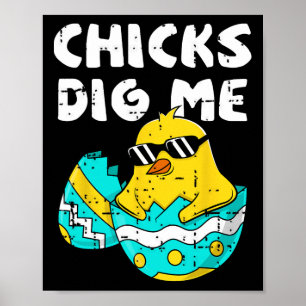 Lustige Hühner finden mich für Männer Jungen Kinde Poster