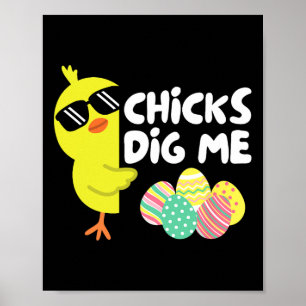 Lustige Hühner finden mich Ostern Frohe Ostern Kin Poster