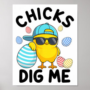 Lustige Hühner finden mich Ostern Kleinkind Jungen Poster