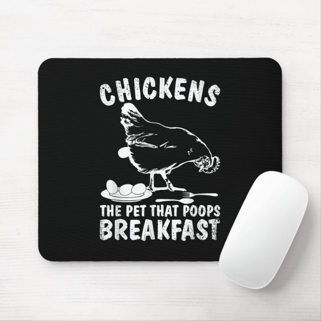 Lustige Hühner Haustier Kot Frühstück Hinterhof La Mousepad (Mit Mouse)
