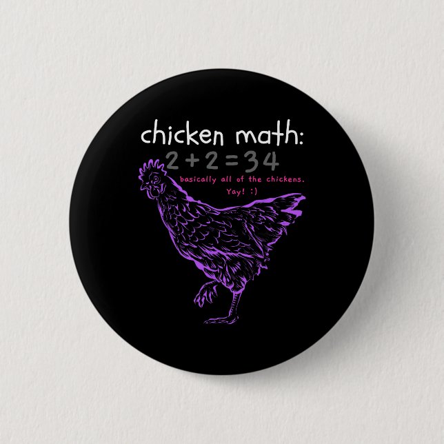 Lustige Hühner-Mathematik  Button (Vorderseite)