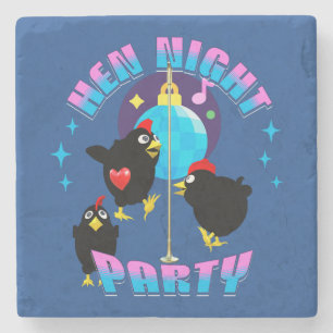 Lustige Hühner Nacht Hühnerparty Humor Steinuntersetzer