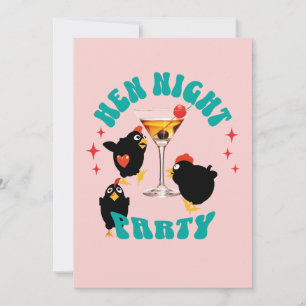 Lustige Hühner Nacht Party Lustiges Huhn Einladung